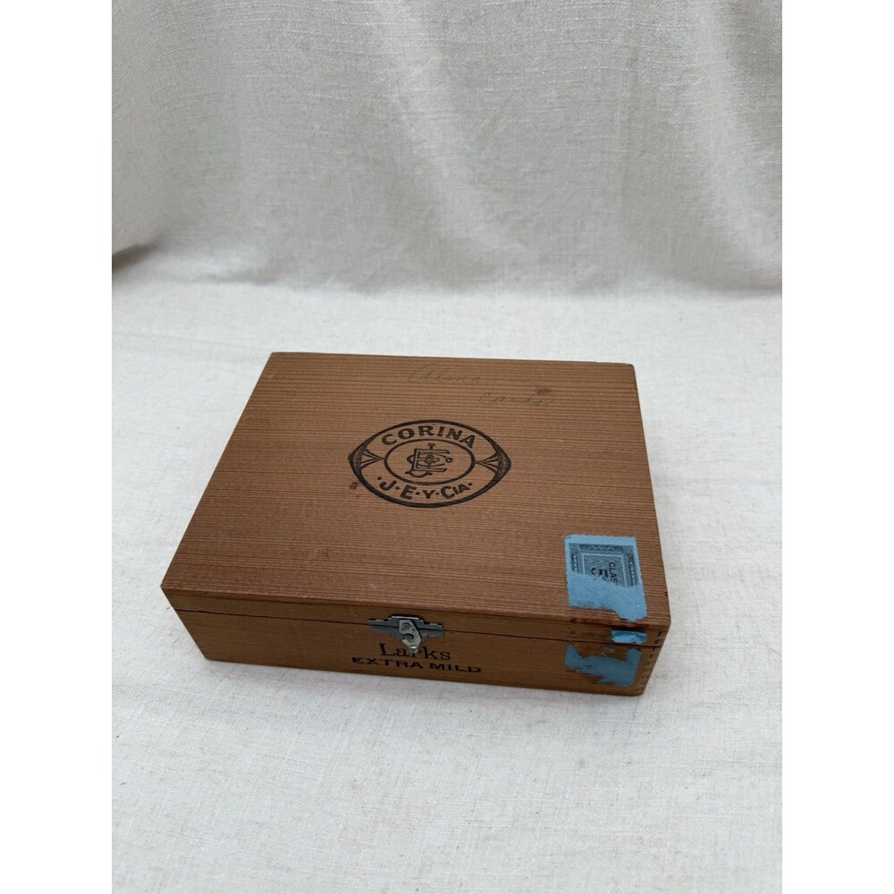 Vintage Corina Larks Wooden Cigar Box – “Extra Mild” – 15¢ Original Price
